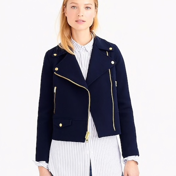 J. Crew Jackets & Blazers - J. Crew Double Cloth Moto Jacket
